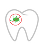 Zahn mit Bakterie
